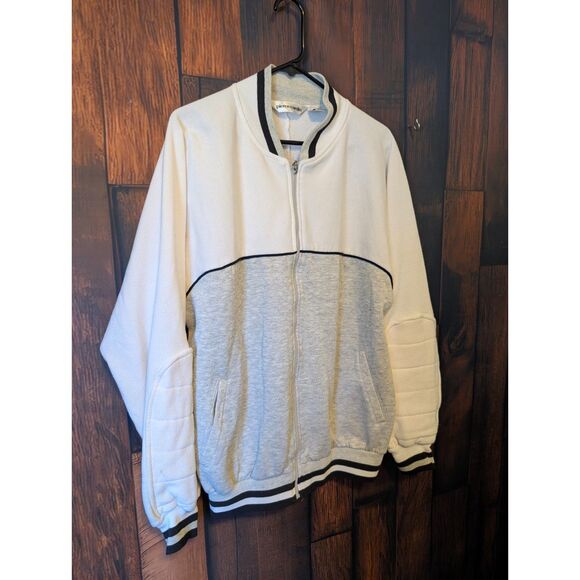 VTG Pierre Cardin Full Zip Tennis Jacket Size XL Gray & White - Picture 2 of 5